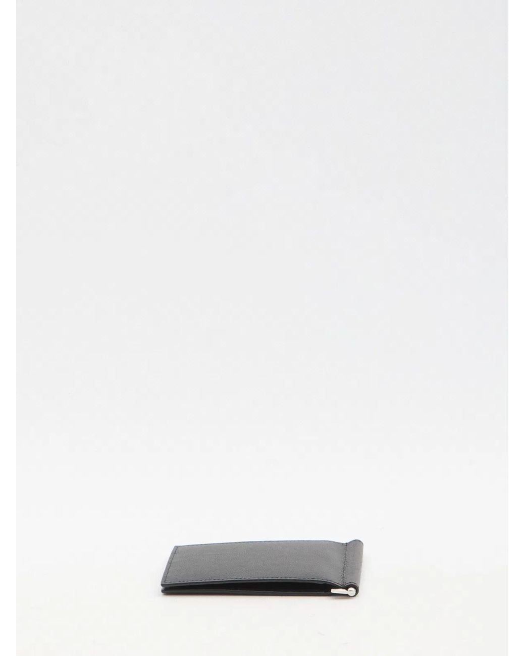 Saint Laurent White Paris Bill Clip Wallet for men