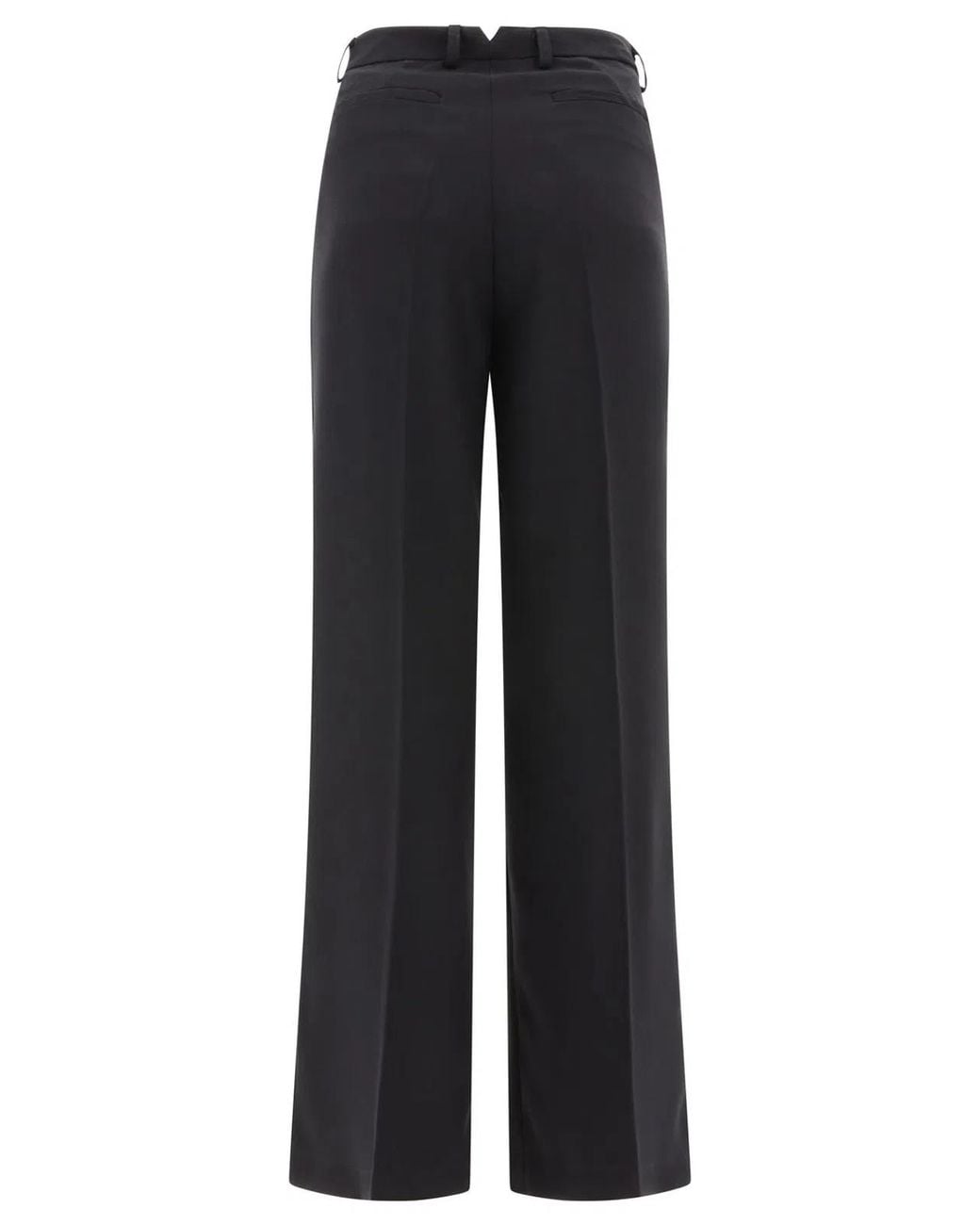 F.it Black Tailored Trousers With Pressed Crease