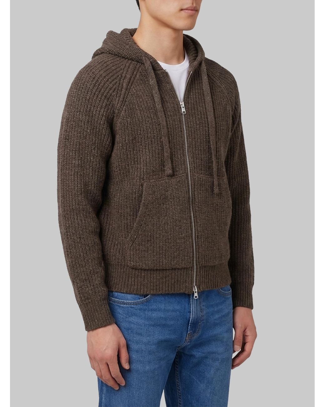 DUNST Brown Hooded Knit Cardigan for men