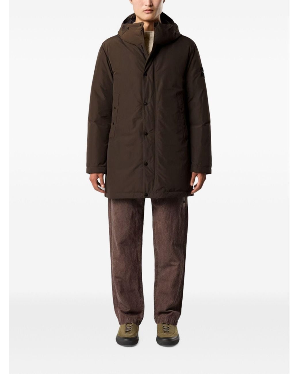 Stone Island Brown Long Parka for men