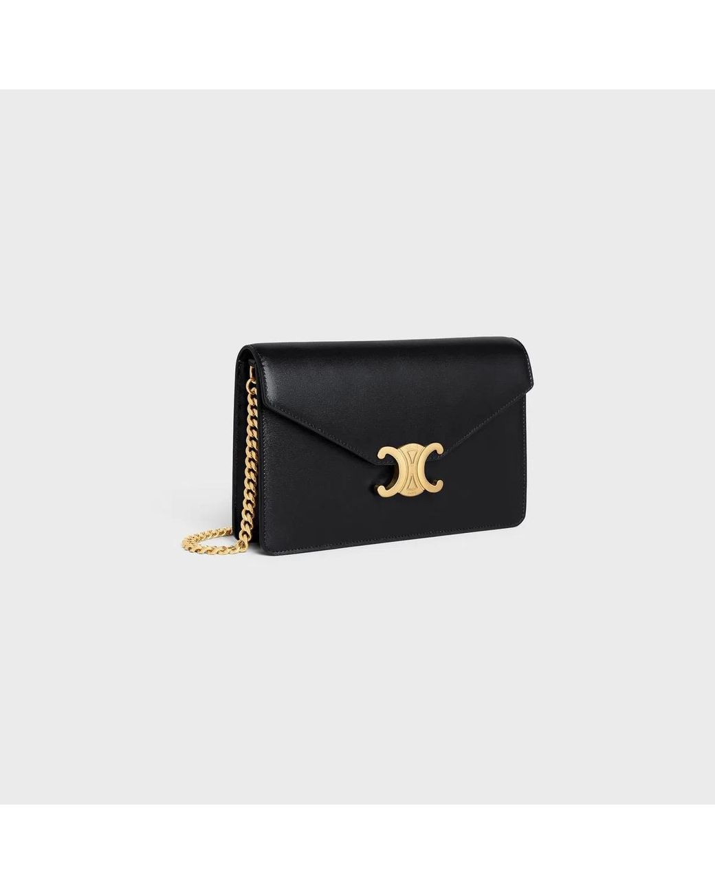 Céline Black Margo Chain Wallet Glossy Calfskin