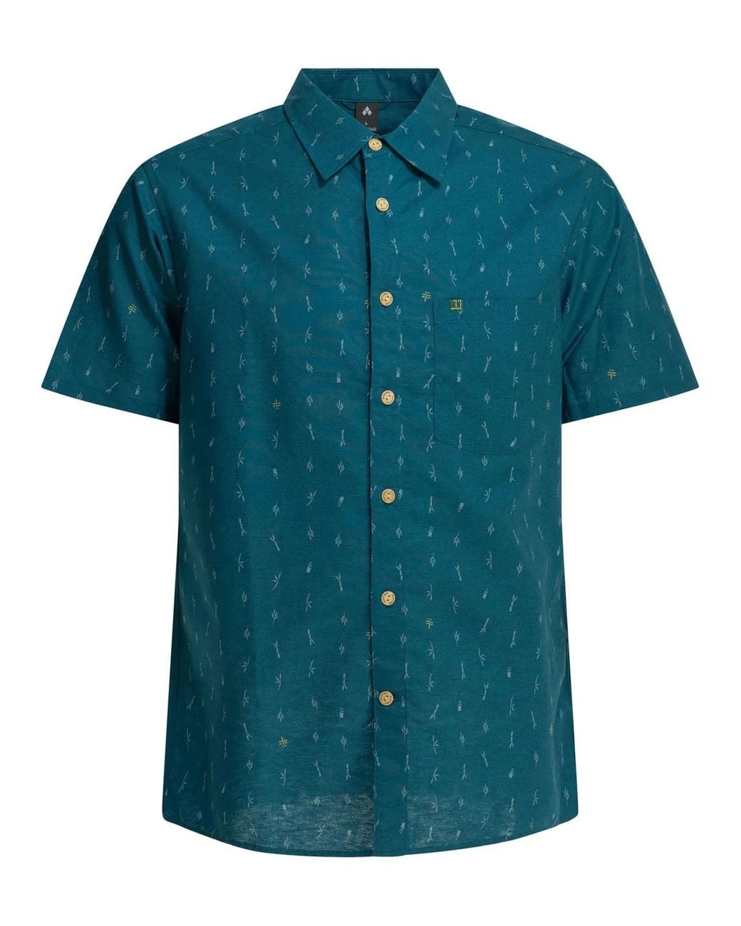 Montbell Blue Cotton Bamboo Shirt for men