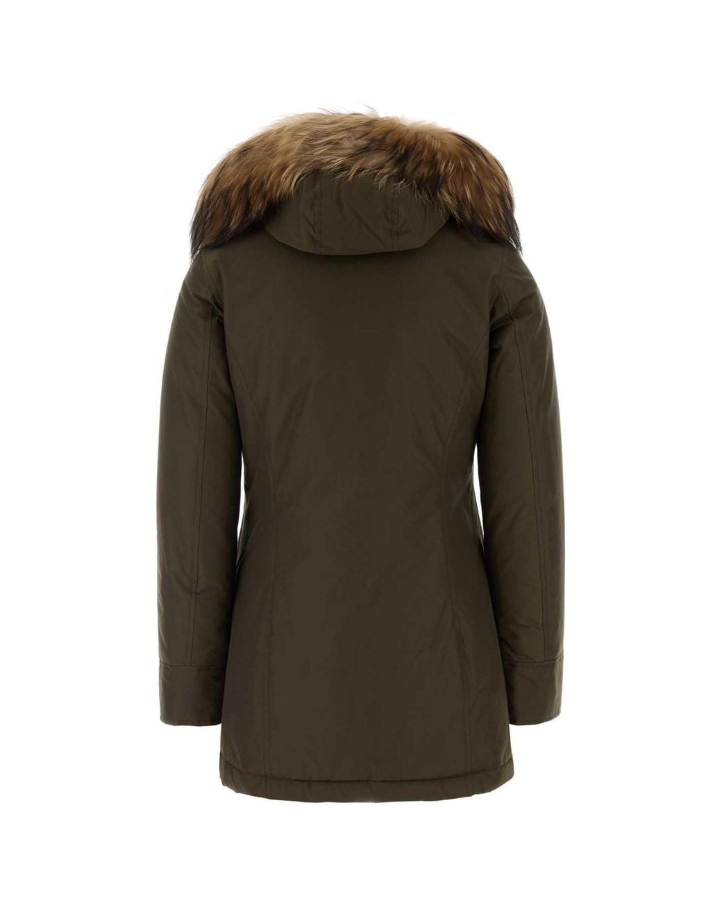 Woolrich Green Arctic Raccoon Parka Jacket