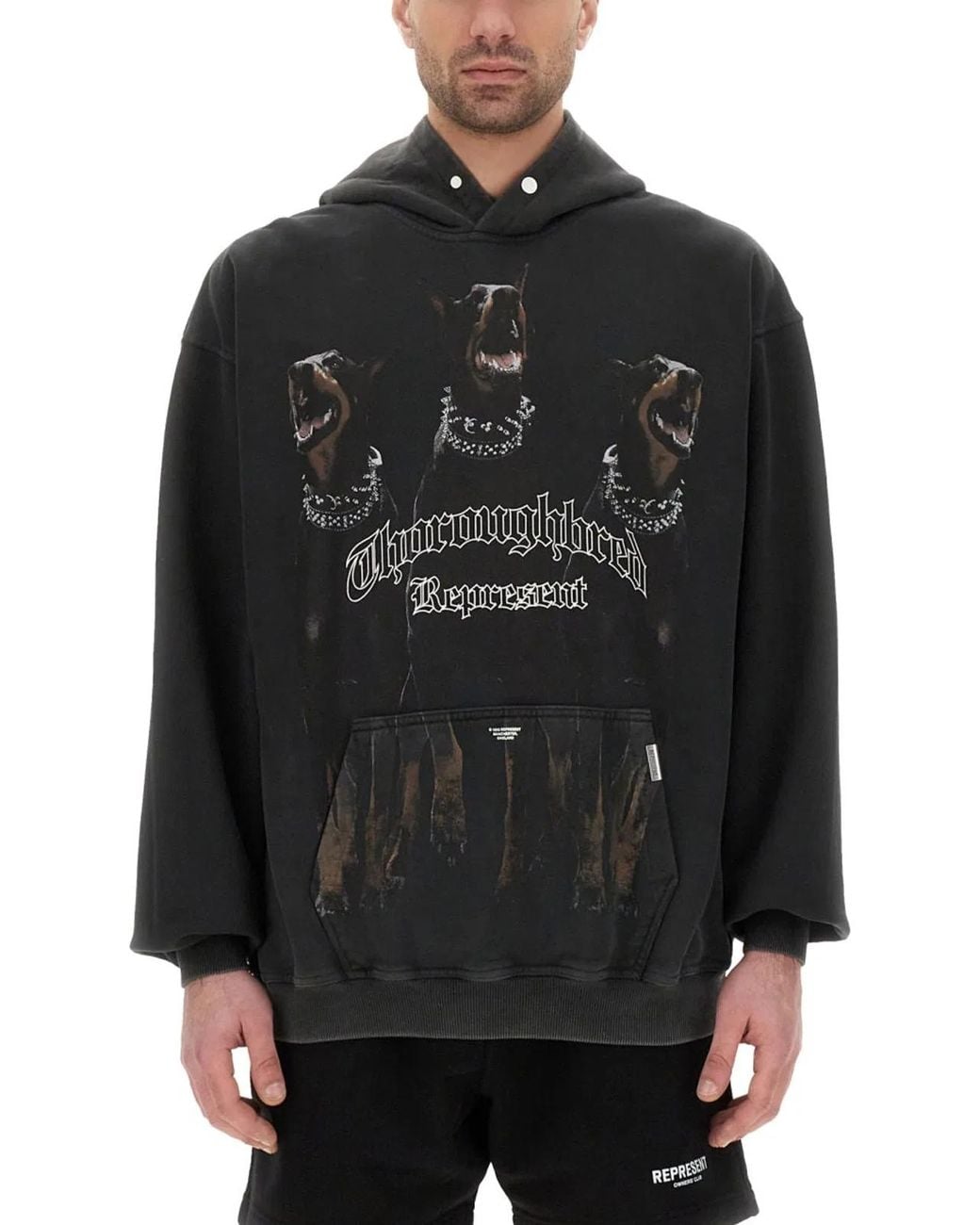 Represent Black Thoroughbred Hoodie for men