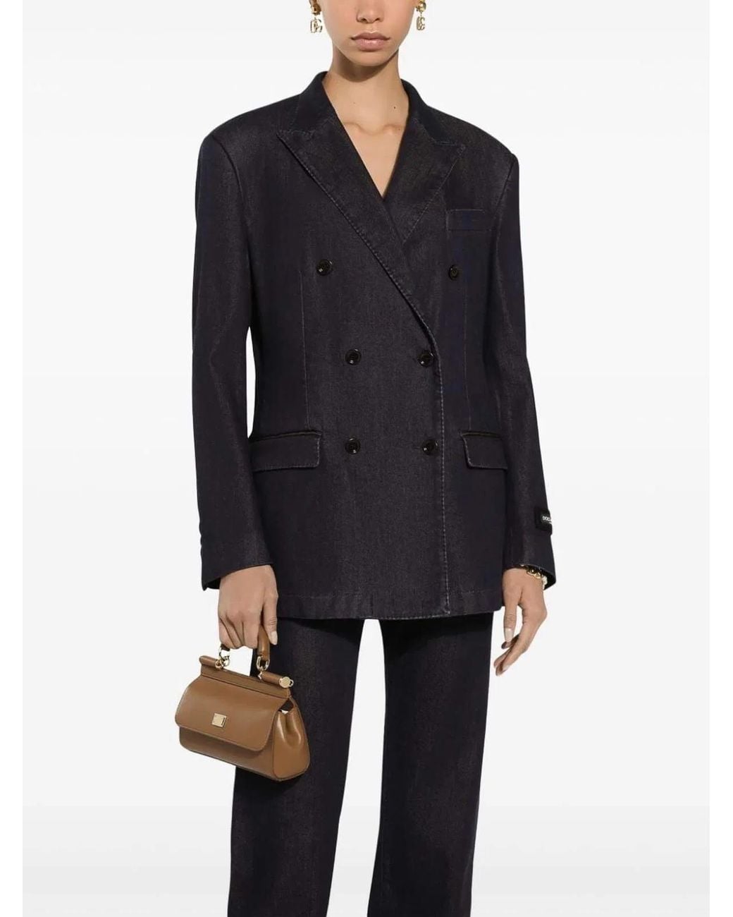 Dolce & Gabbana Black Dolce & Gabbana Cotton Elastan Modal Silk Lyocell Jacket