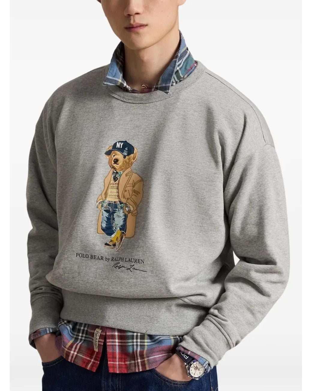 Polo Ralph Lauren Gray Vintage-Fit Polo Bear Sweatshirt for men