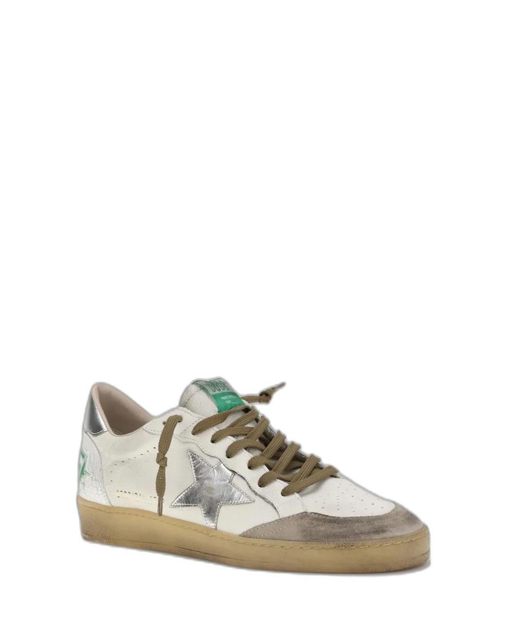 Golden Goose Deluxe Brand White Ballstar Nappa Upepr Suede Toe Lami for men