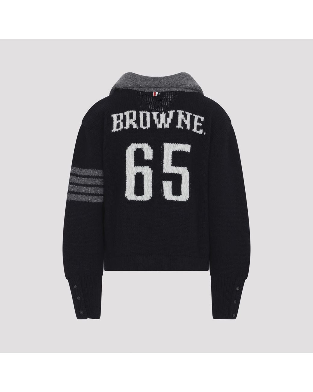 Thom Browne Black Browne 65 Hooded Jersey Cardigan for men