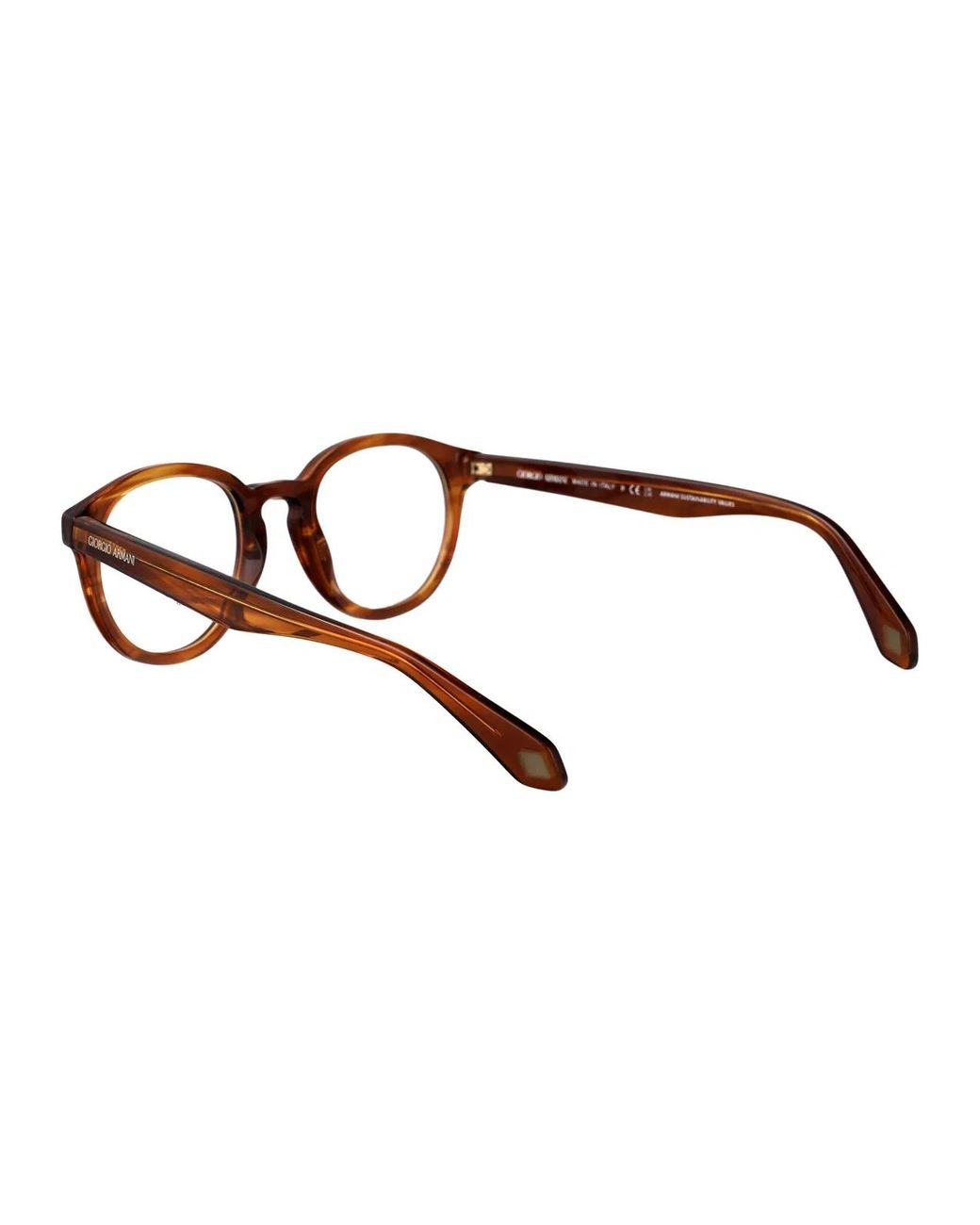 Giorgio Armani Brown Striped Acetate Sunglasses