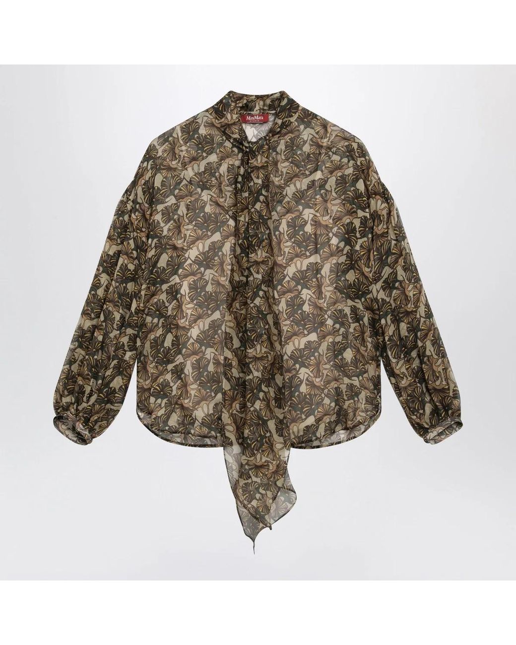 Max Mara Multicolor Printed Silk Chiffon Blouse