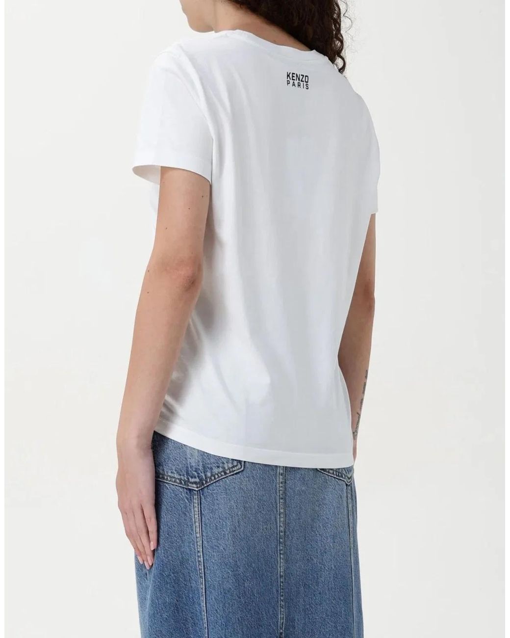 KENZO White Happy Tiger Logo T-Shirt