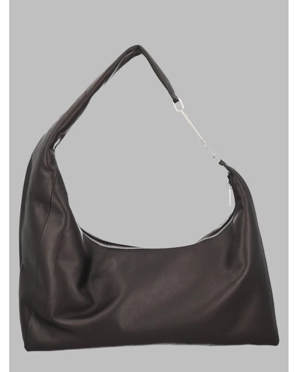 Rick Owens Gray Shoulder Bag Cropped Gemini Leather Calf