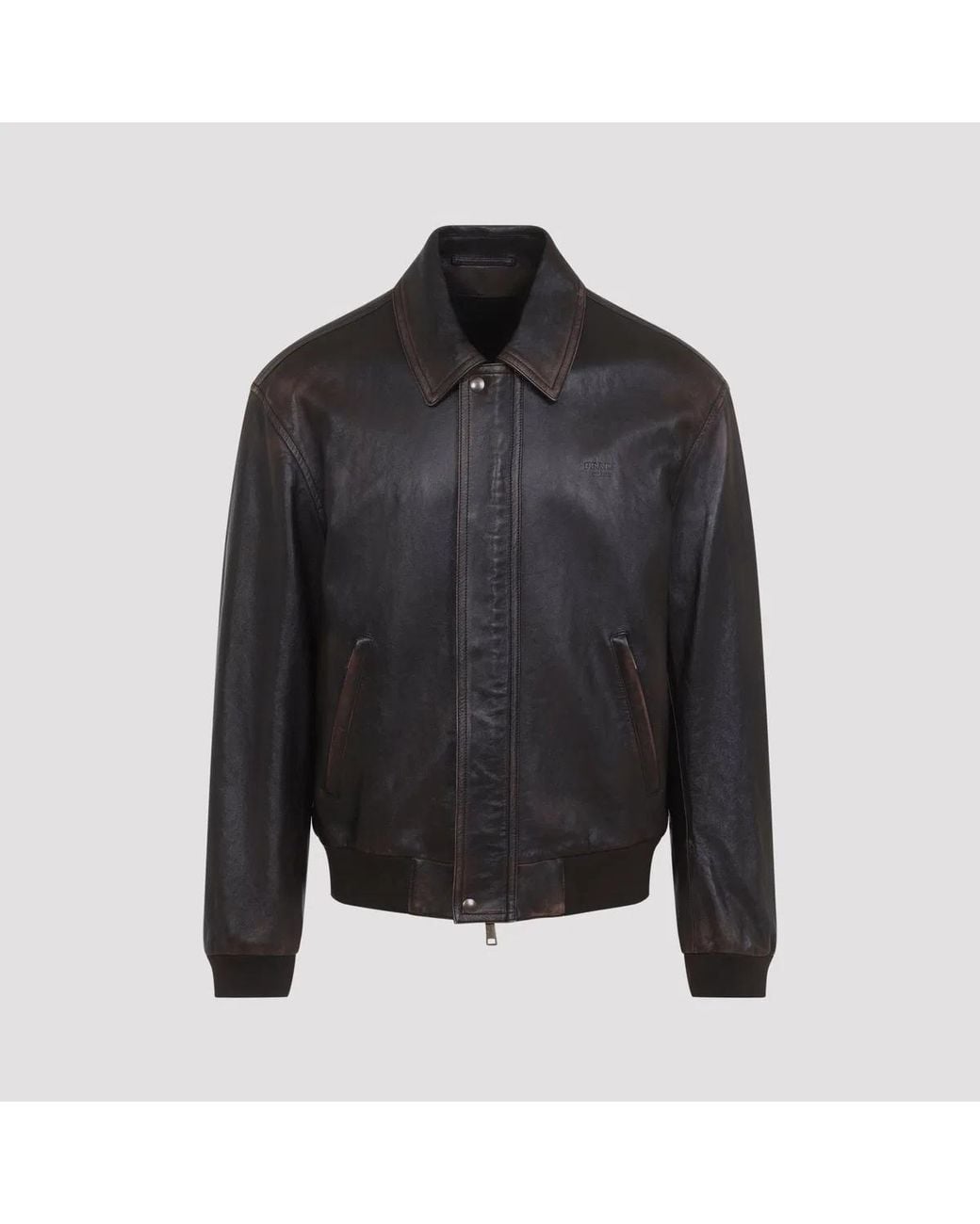 Prada Black Moro Leather Bomber Jacket