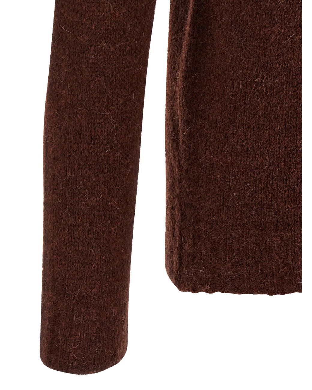 Oliver Lattughi Brown Crew-Neck Sweater for men
