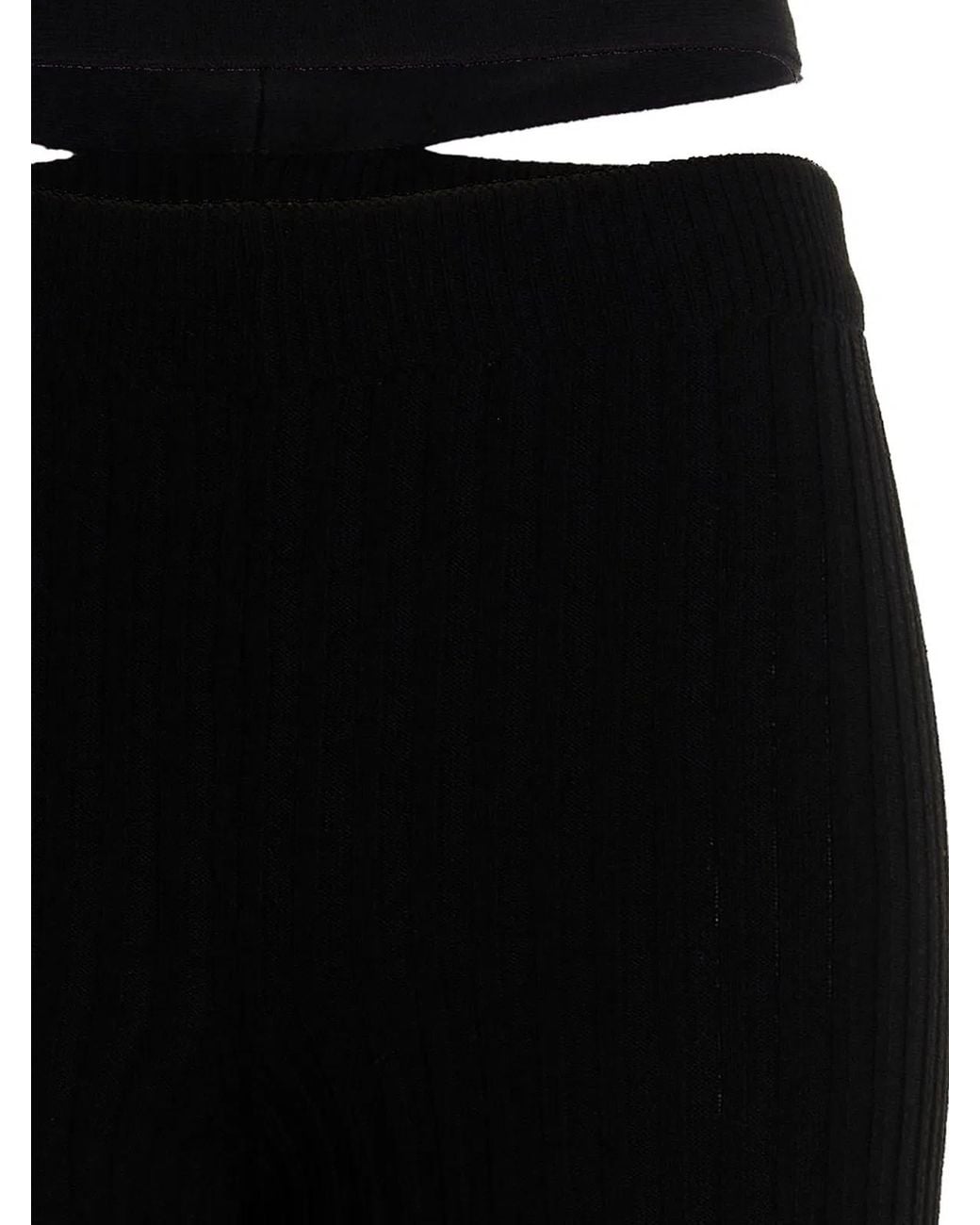ANDREADAMO Black Ribbed Flared Trousers