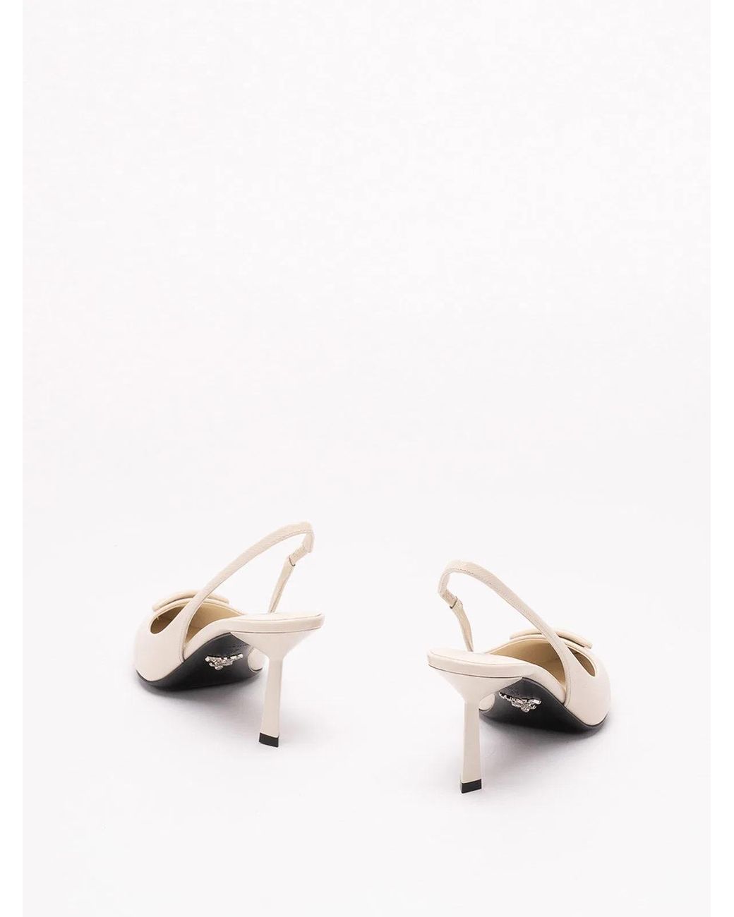 Prada White Patent Leather Slingback Pumps