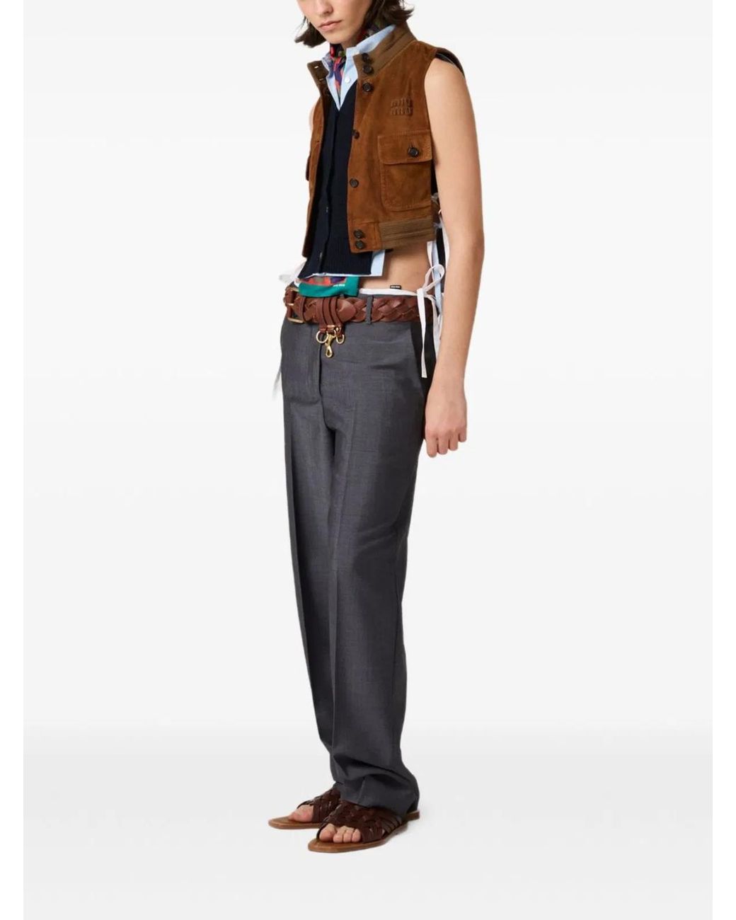 Miu Miu Gray Kid Mohair Pants