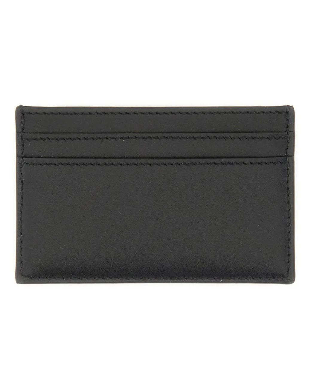 McQueen Black Card Holder With Logo for men