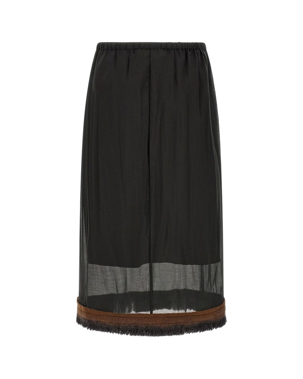 Tela Black Ophelia Fringed Layered Skirt