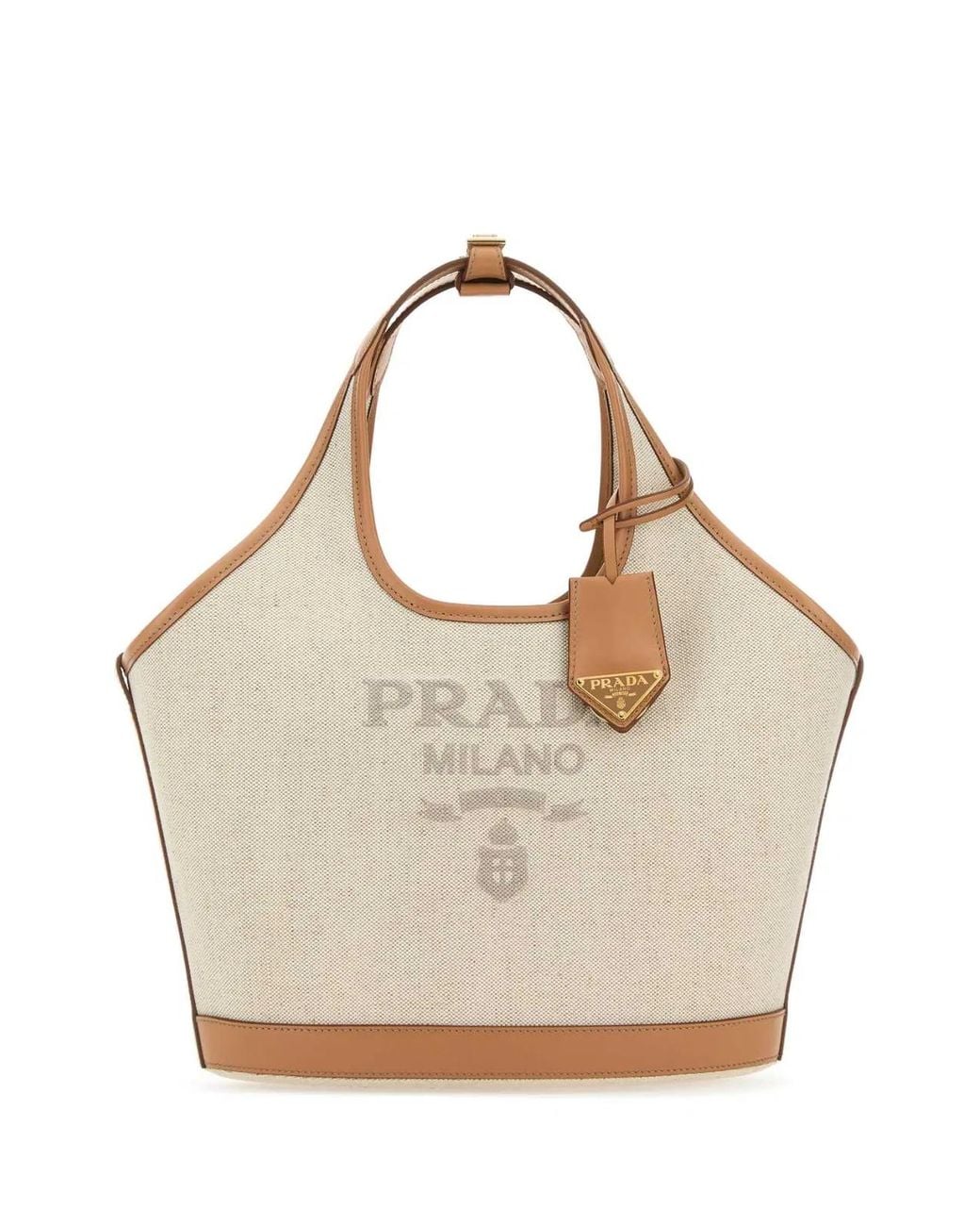 Prada Natural Sand Canvas Handbag
