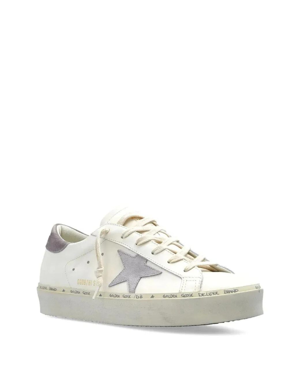 Golden Goose Deluxe Brand White Hi Star Leather Platform Sneakers