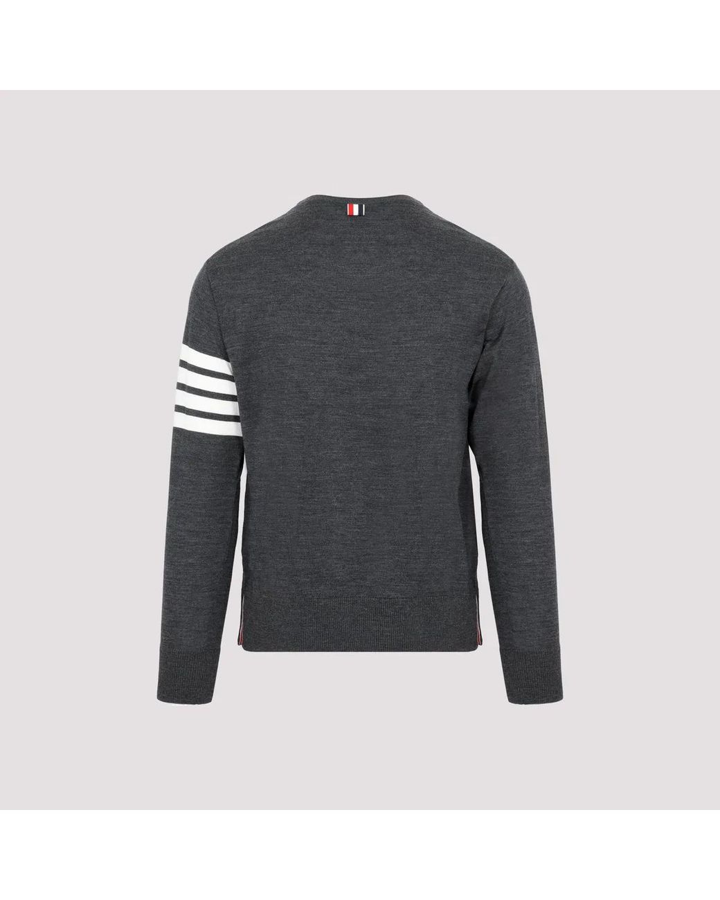 Thom Browne Black Wool 4-Bar Pullover for men