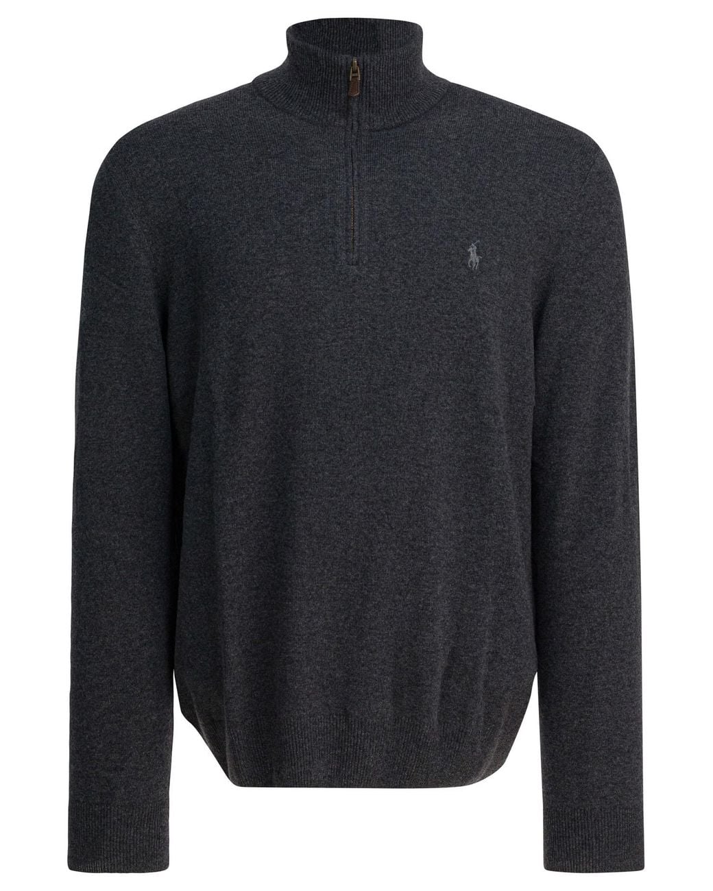 Polo Ralph Lauren Blue Sweater With A Half-Zip And Logo for men