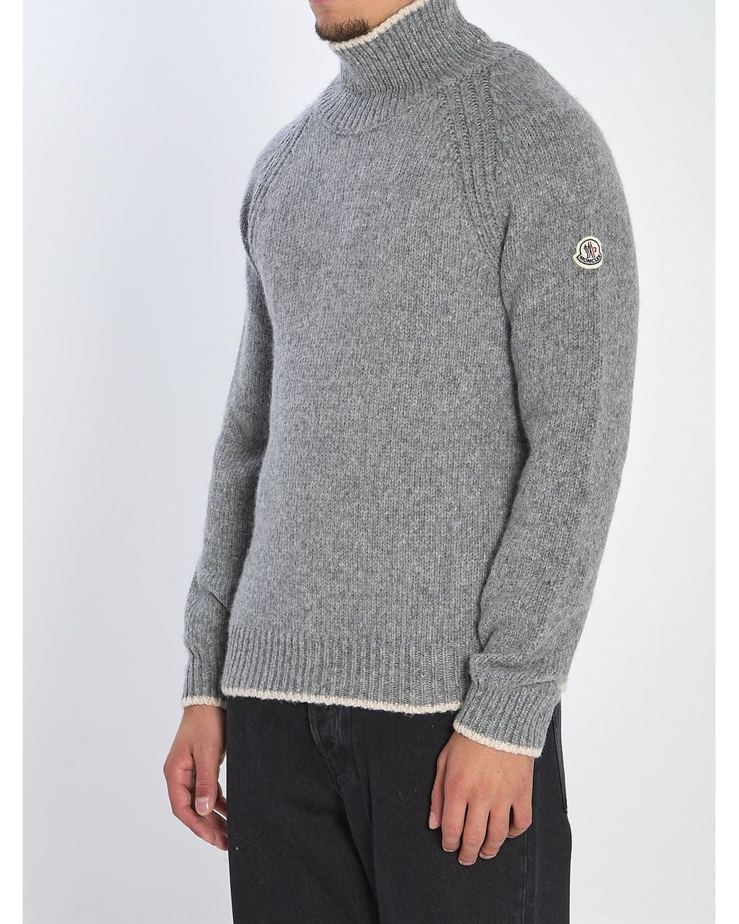Moncler Gray Alpaca & Wool Blend Turtleneck Jumper for men