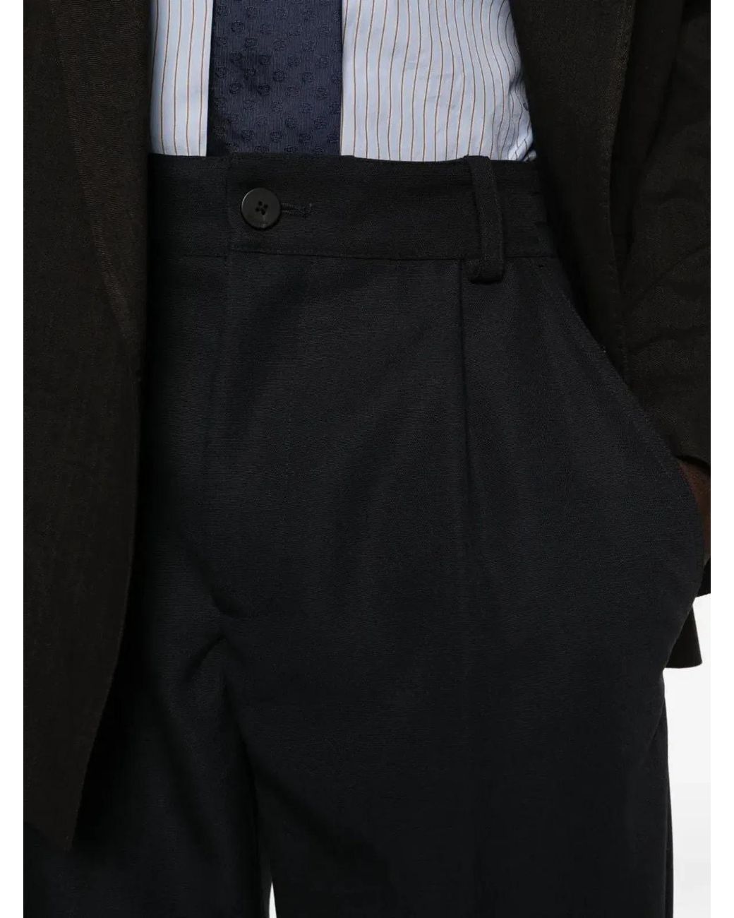 Jacquemus Blue Wool Pleated Trousers for men