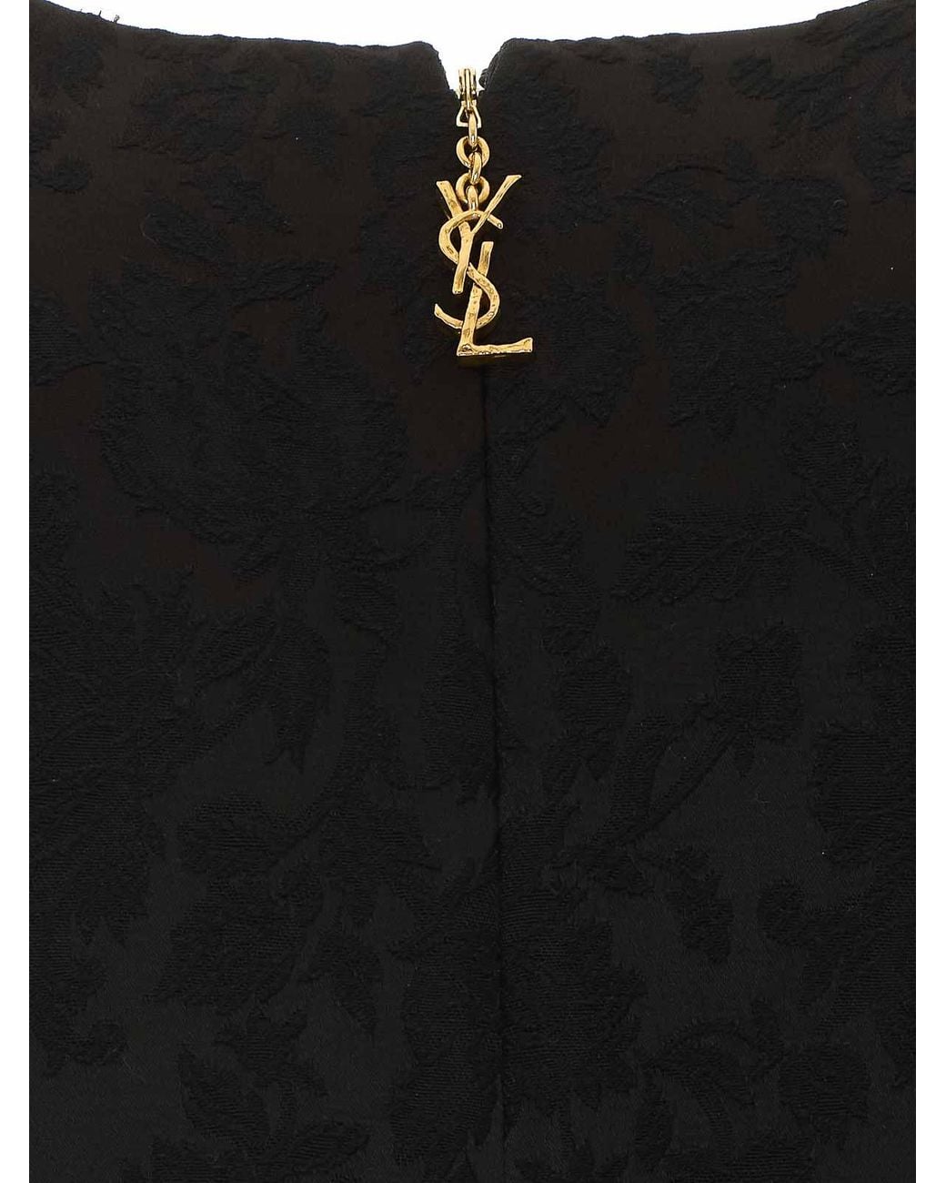 Saint Laurent Black Floreal Mini Dress
