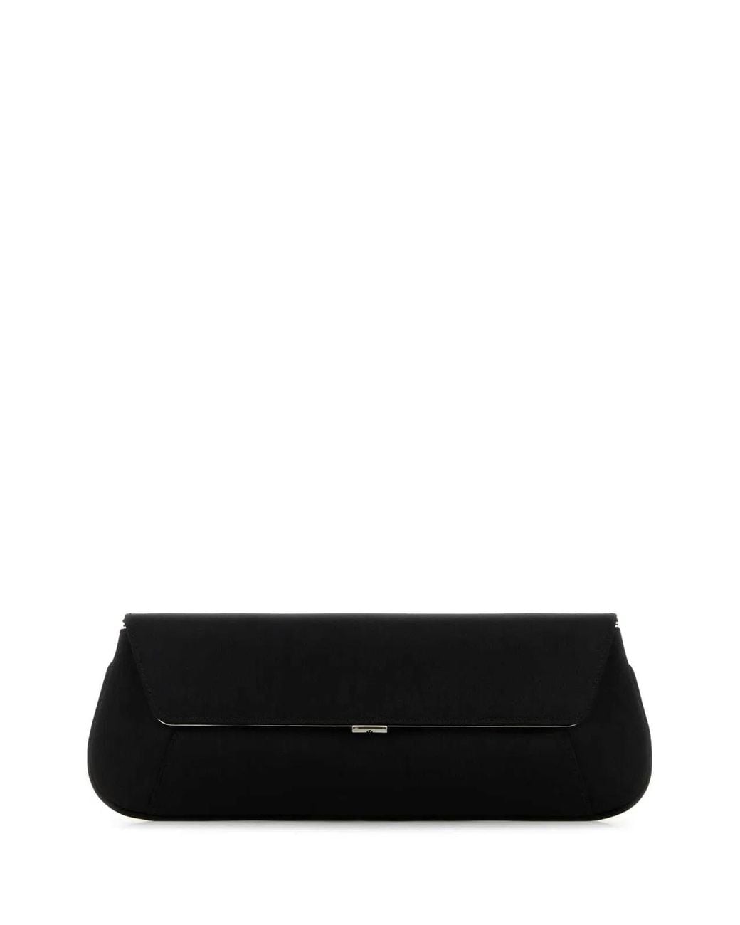 AMINA MUADDI Black Satin Ami Clutch