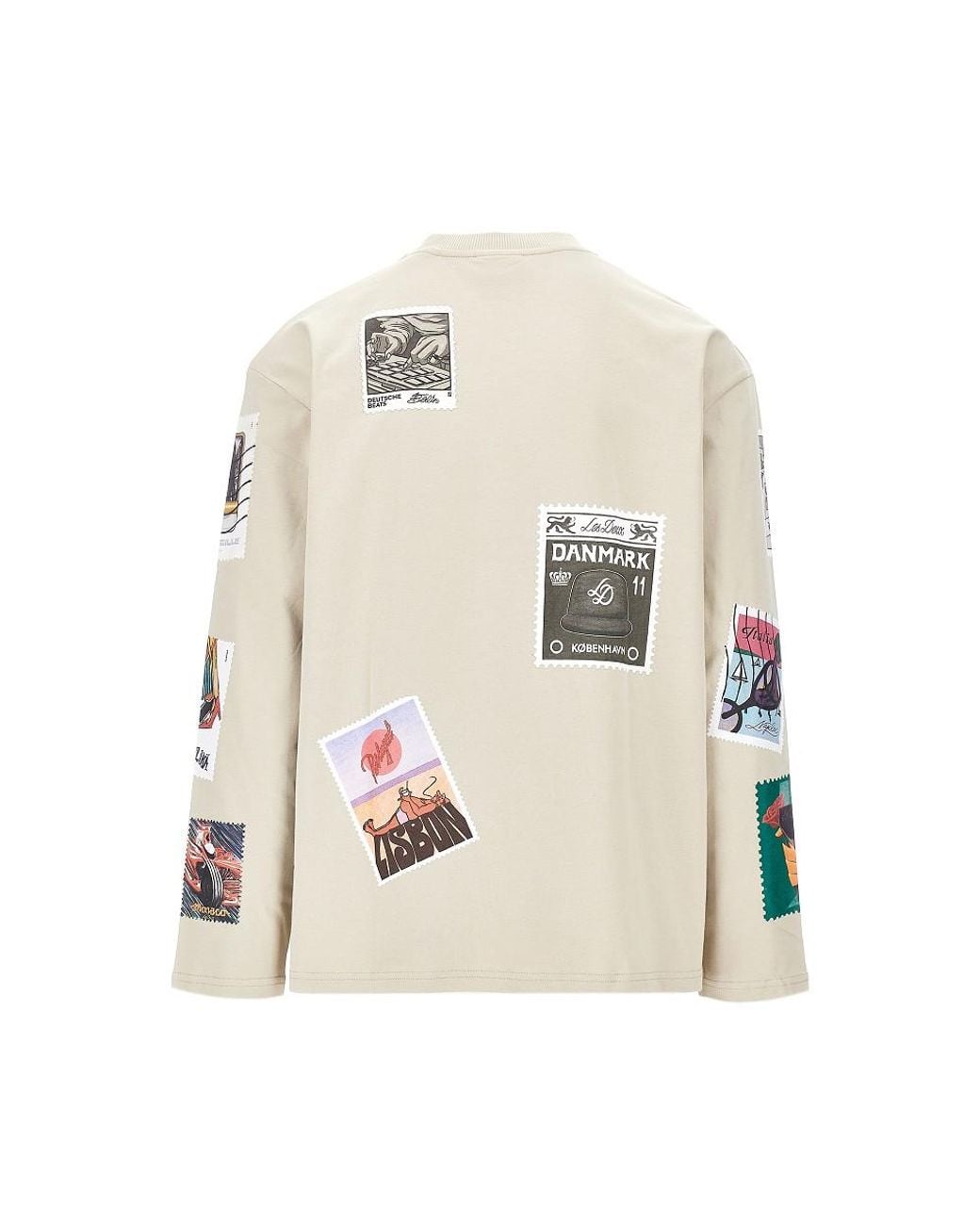 Les Deux White Printed Cotton T-Shirt for men