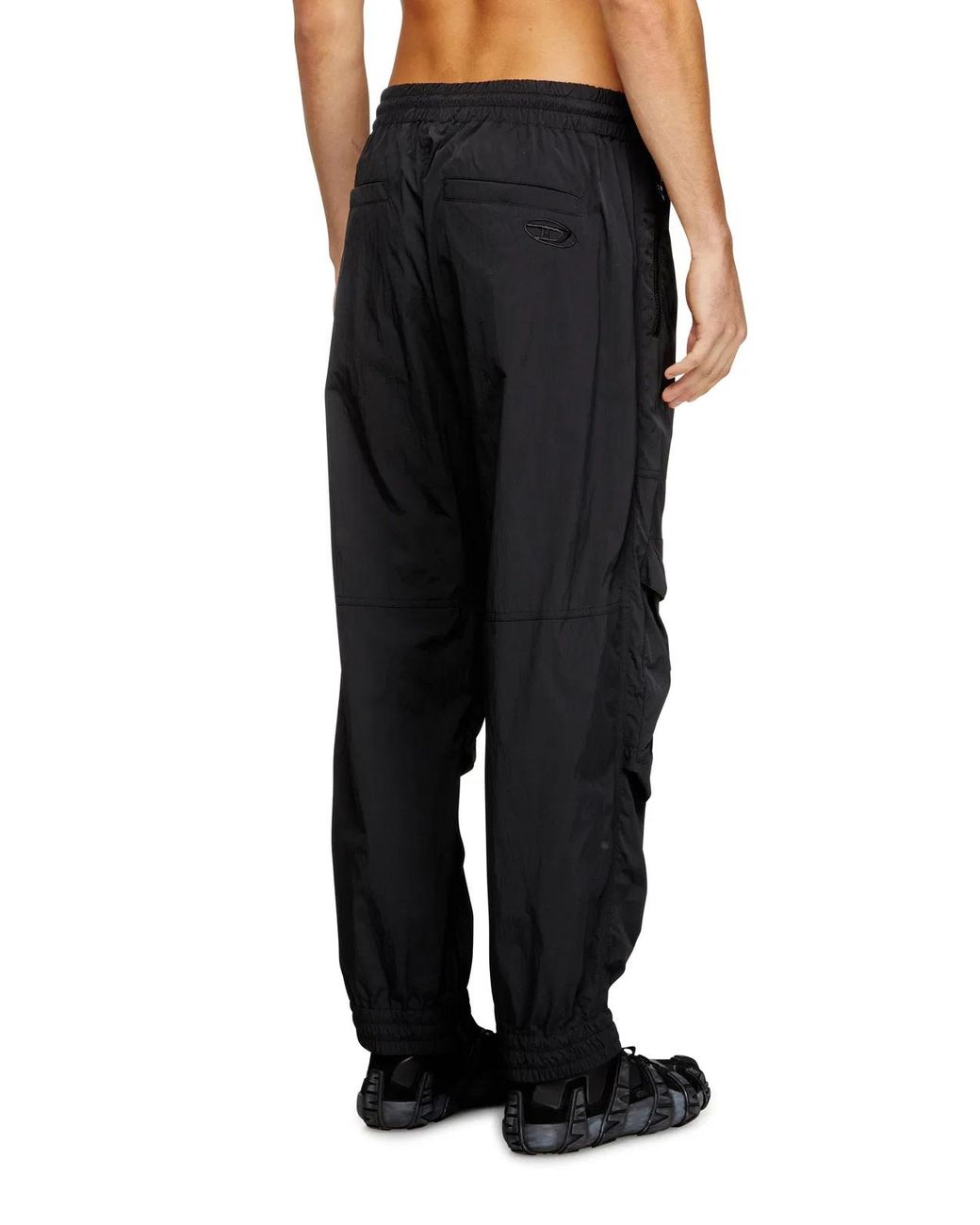 DIESEL Black Cargo Pants With Zip And Snap Button Closure for men