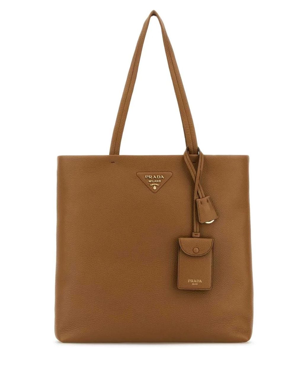 Prada Brown Camel Leather Shopping Bag