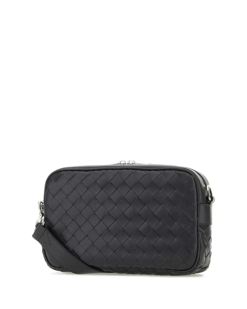 Bottega Veneta Black Small Intrecciato Camera Bag for men