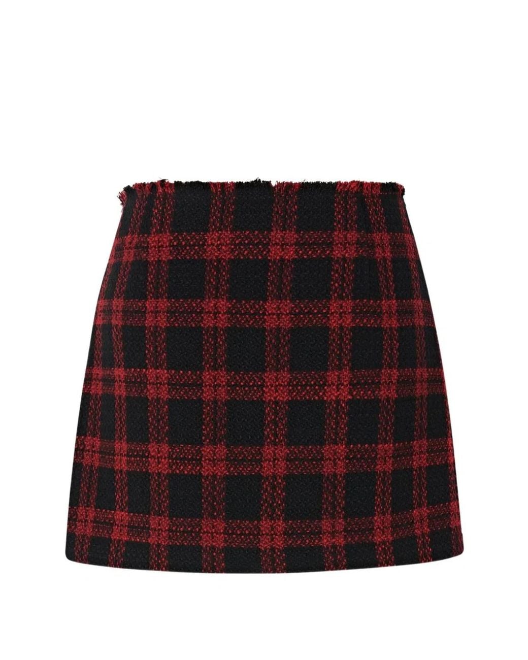 Pinko Red Wool Blend Skirt