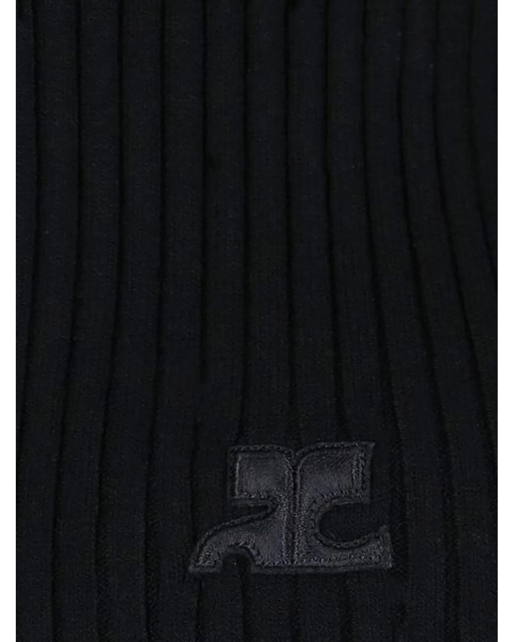 Courreges Black Courregès Raffia V Neck Jumper
