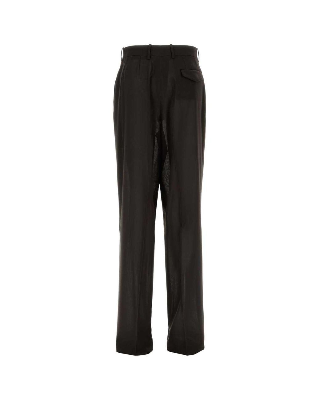 Tom Ford Black Light Virgin Wool Tailored Wide Leg Pleated Straig