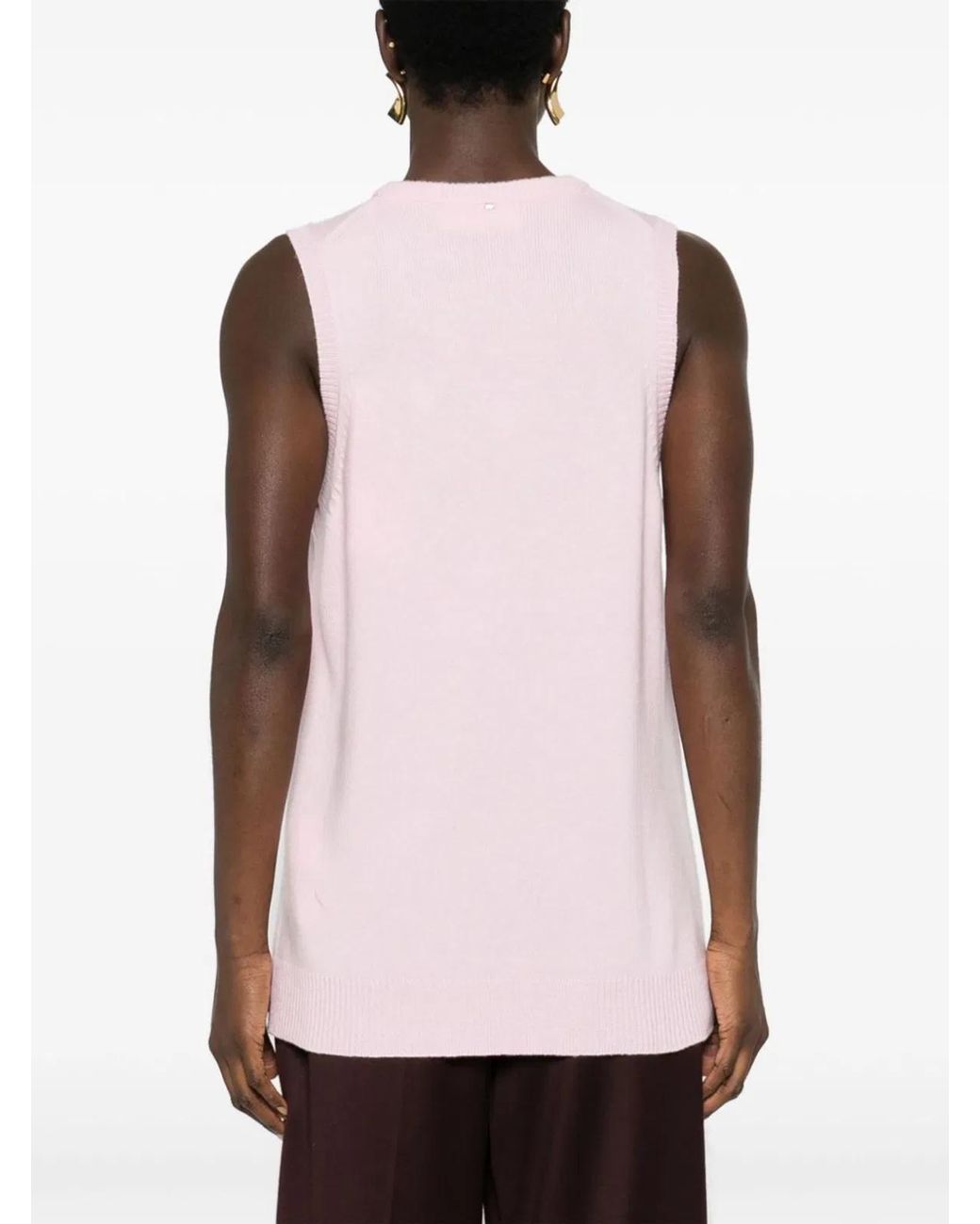 Max Mara Pink V-Necked Wool Vest