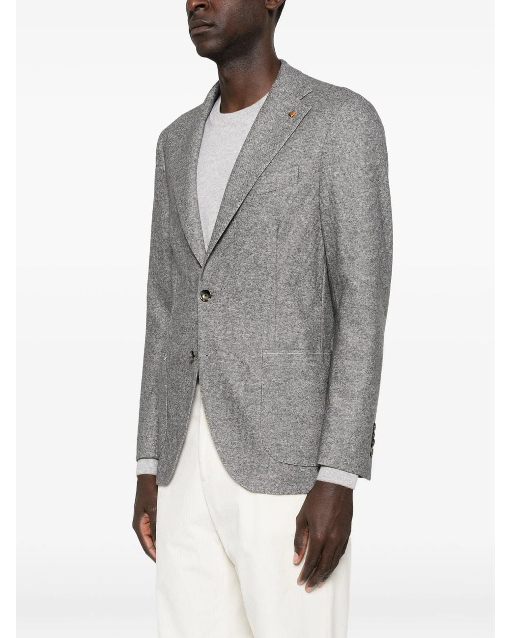 Latorre Gray Wool Cotton Polyamide Jacket for men