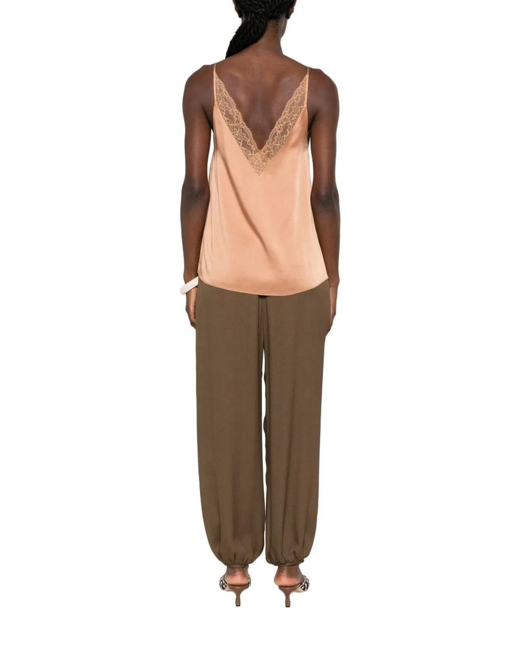 Forte_forte Natural Lace Detail V-Necked Top
