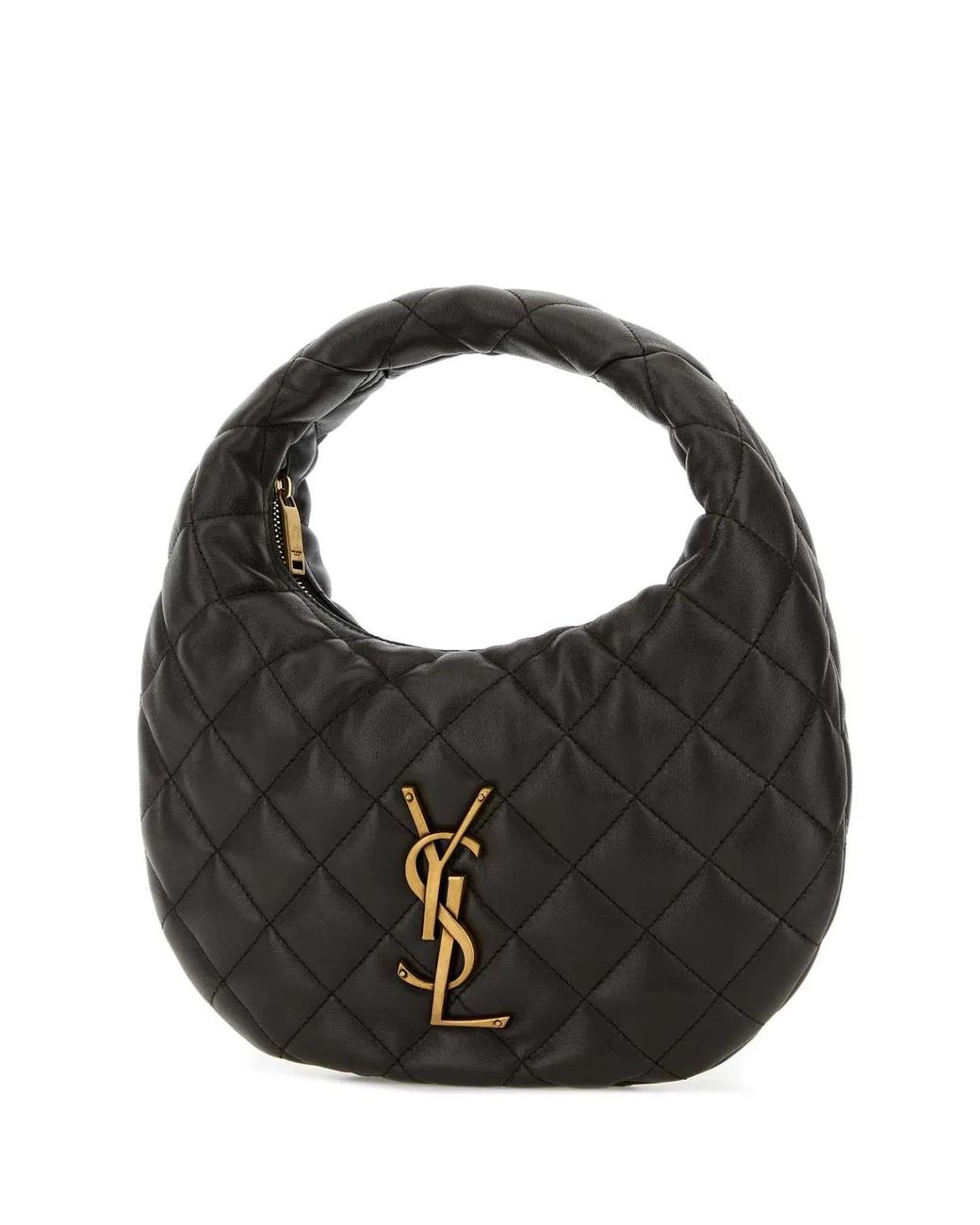 Saint Laurent Black Charcoal Nappa Leather Icarino Shoulder Bag
