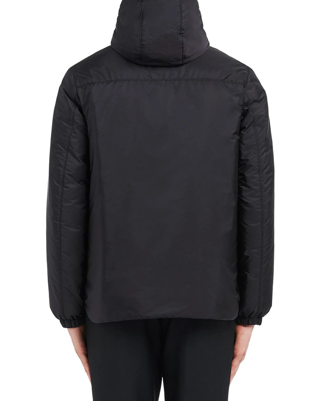 Prada Black Re-Nylon Hooded Padded Coat for men