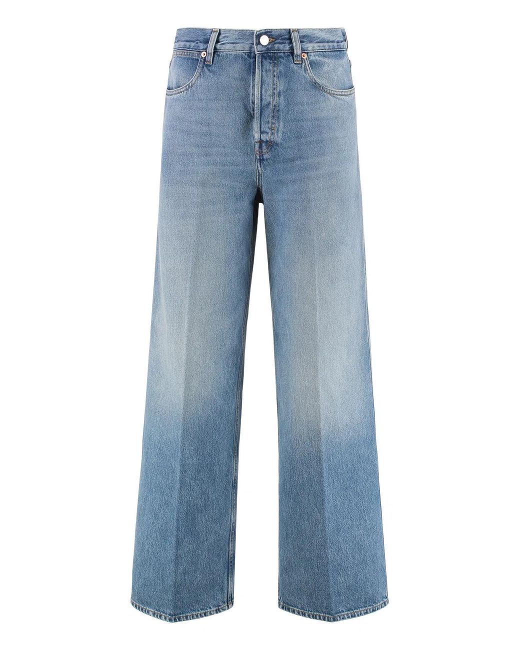 Gucci Blue Wide-Leg Jeans Cotton