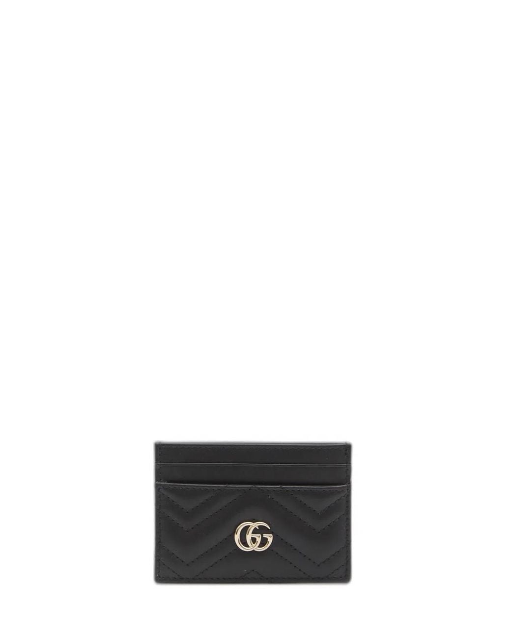 Gucci White Leather Wallet Gg Marmont