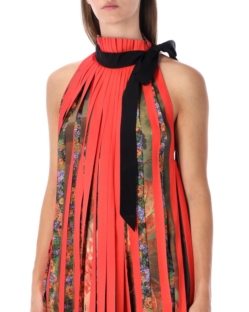 Dries Van Noten Red Dansa Plisse Dress