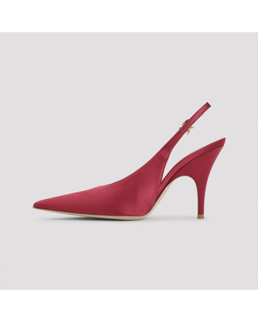 Gianvito Rossi Pink Syrah Sofia Sling Crepe Satin Pumps