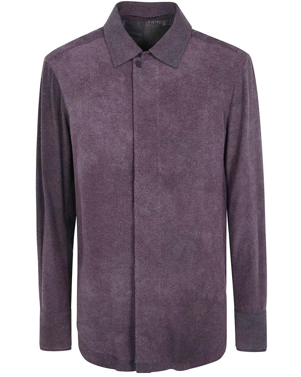 Ziggy Chen Purple Concealed Button Shirt for men