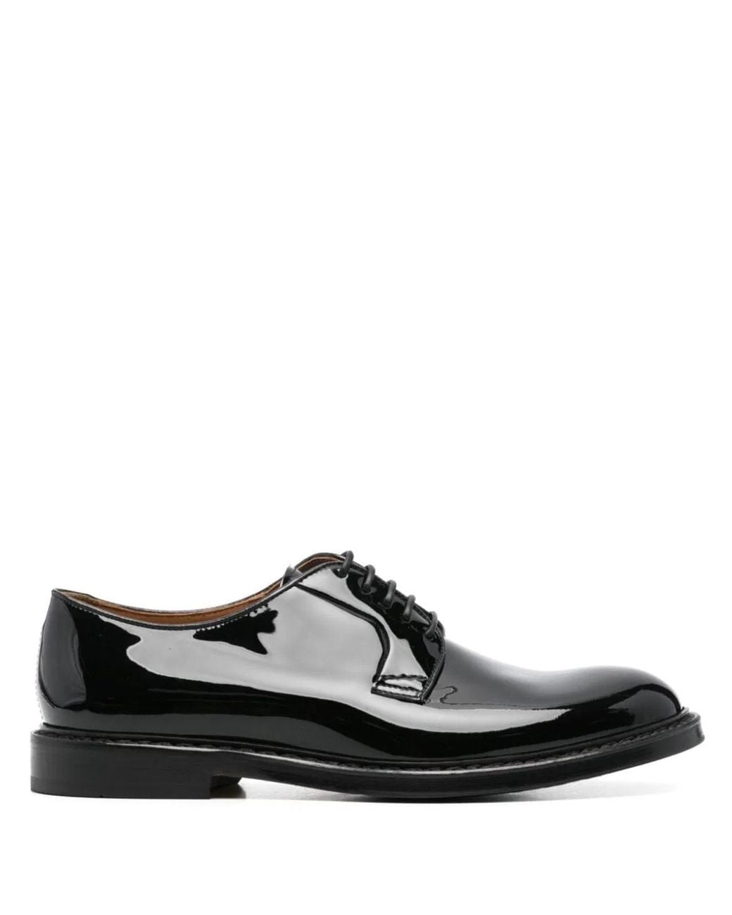 Doucal's Black Derby Lace Up Skin for men