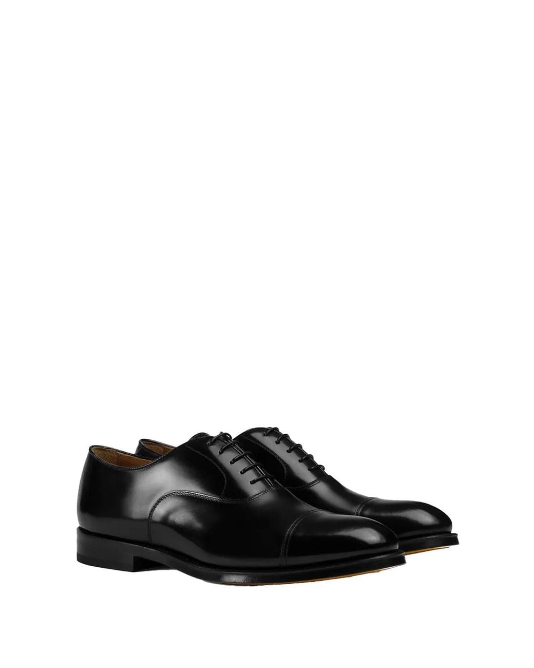 Doucal's Black Leather Oxford for men
